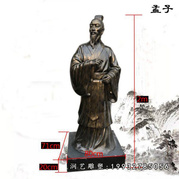 园林铜雕孟子雕塑