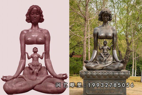 铜雕母子人物公园雕塑