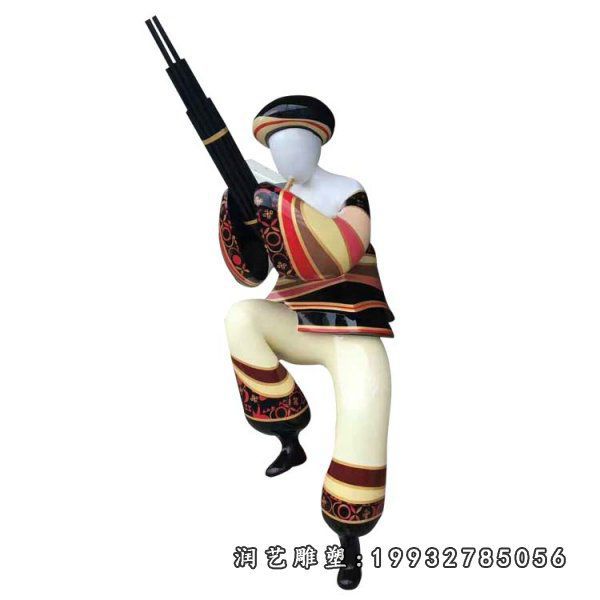玻璃钢小区音乐人雕塑