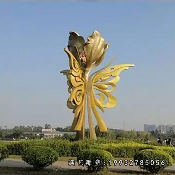 景区不锈钢紫荆花雕塑