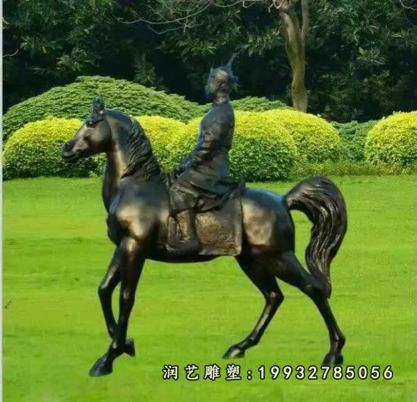 铜雕骑马人物雕塑