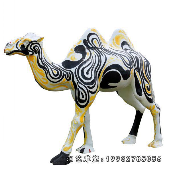 玻璃钢彩绘骆驼雕塑