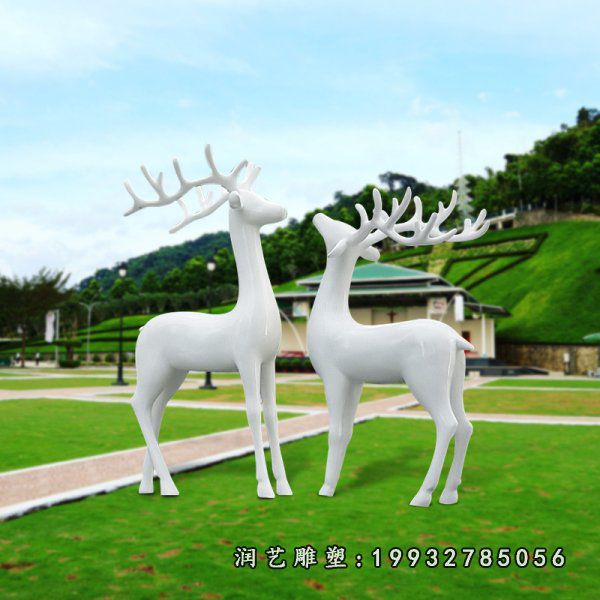 玻璃钢城市动物鹿雕塑