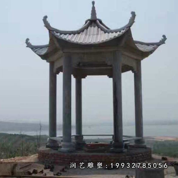 大理石公园六角凉亭雕塑