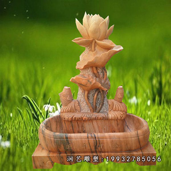 晚霞红水池园林石雕