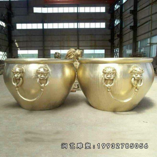 铜雕水缸庭院雕塑
