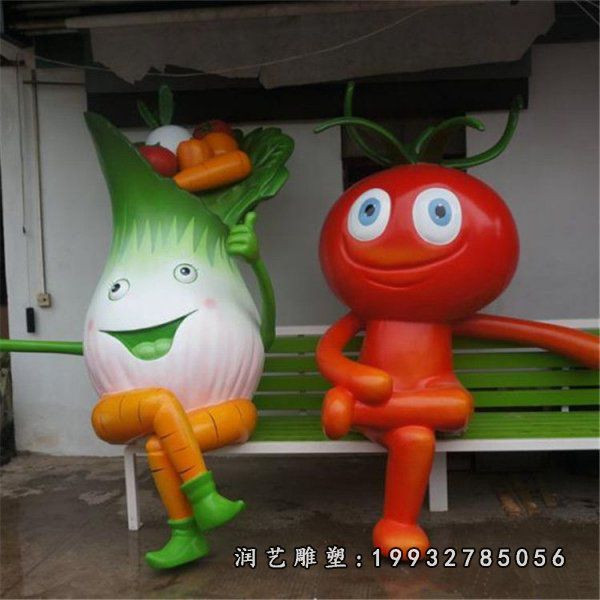 城市玻璃钢卡通白菜雕塑