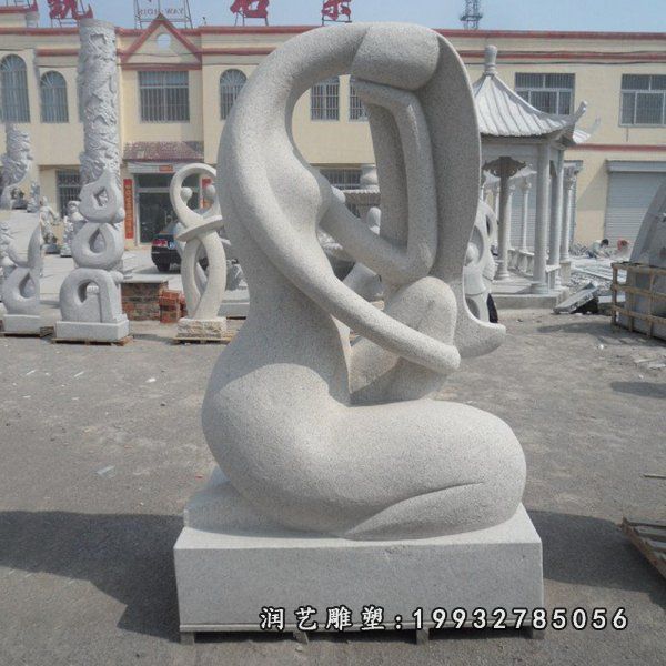 大理石抽象母子雕塑