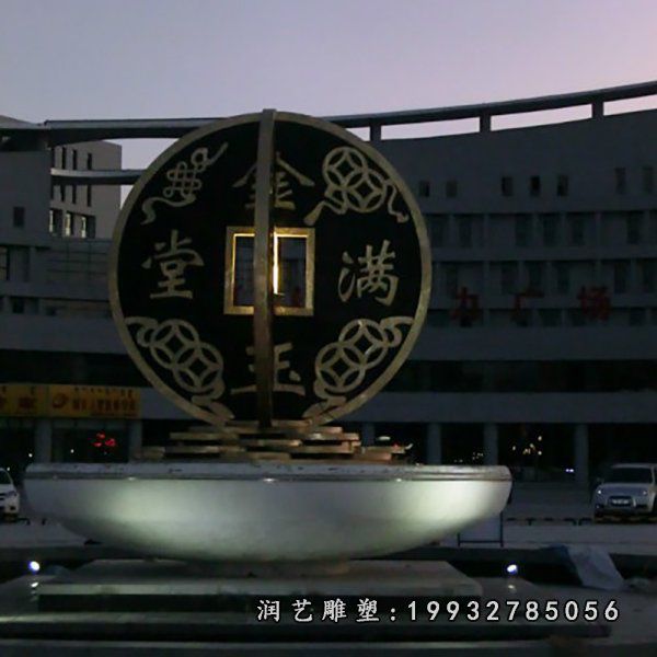 铜雕铜钱雕塑
