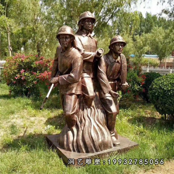 消防人物铜雕雕塑