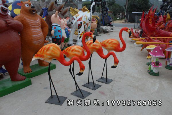 园林玻璃钢火烈鸟雕塑