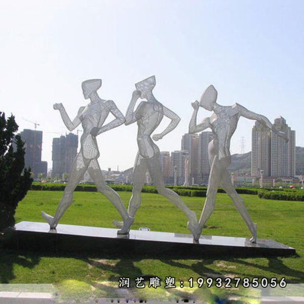 公园不锈钢竞走雕塑
