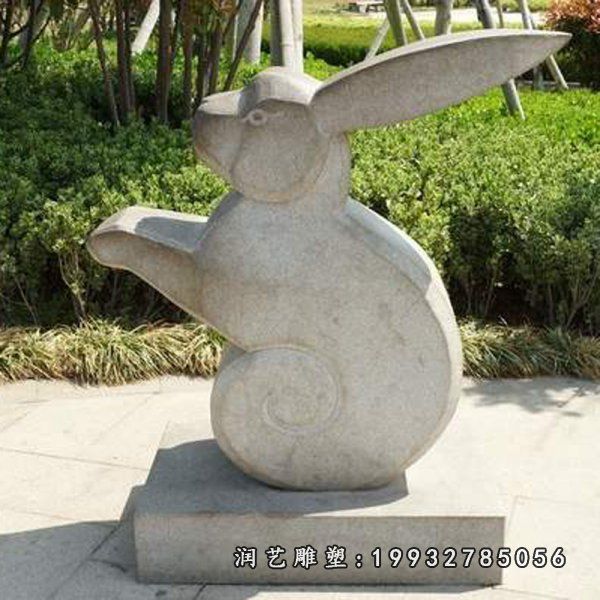 公园大理石兔子雕塑