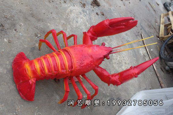 玻璃钢小区龙虾动物雕塑