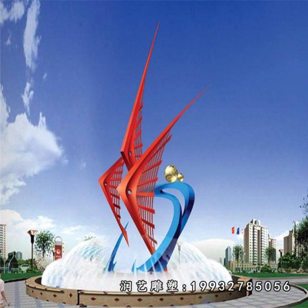 不锈钢广场鲤鱼跃龙门雕塑