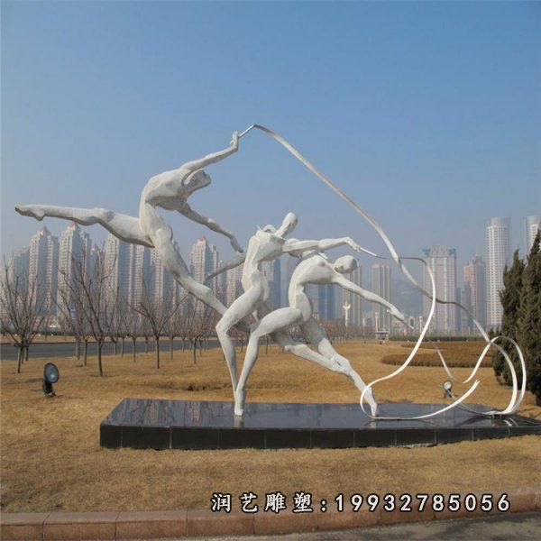 企业不锈钢体操雕塑