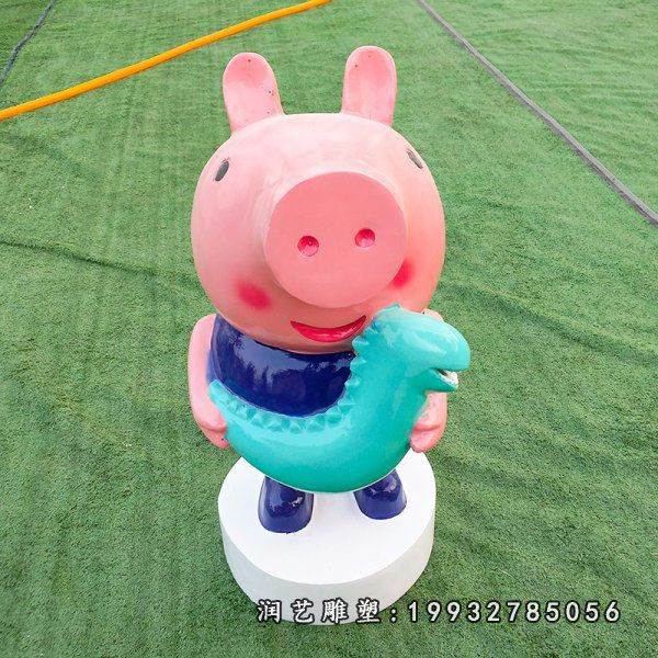 玻璃钢园林小猪佩奇雕塑