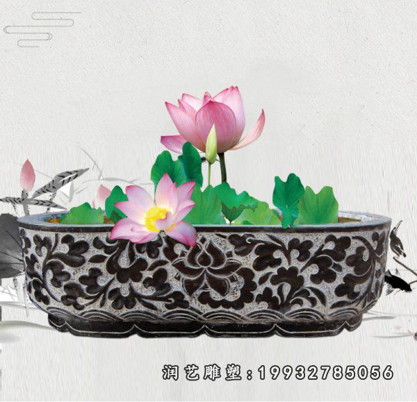 大理石庭院鱼缸雕塑