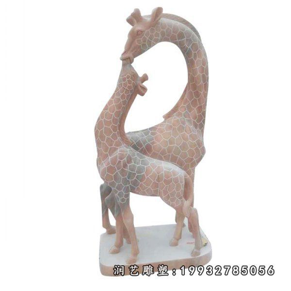 晚霞红长颈鹿园林雕塑