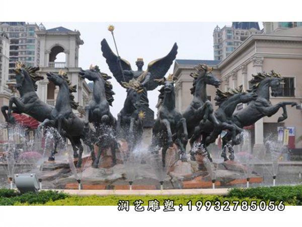 公园铜雕阿波罗战车雕塑