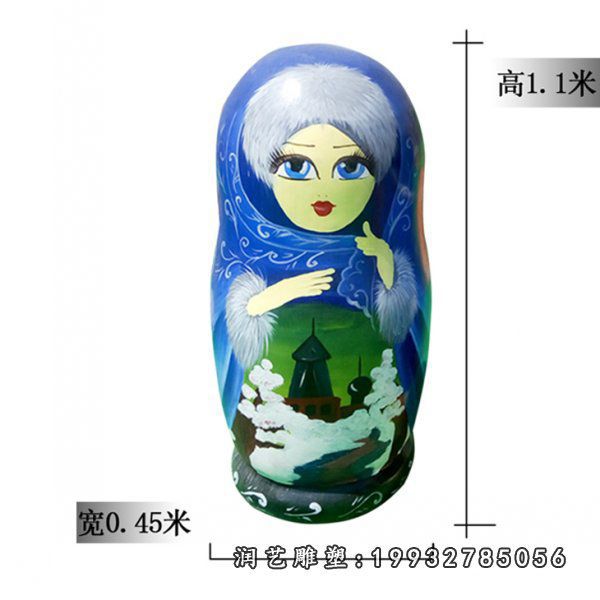 公园玻璃钢套娃雕塑