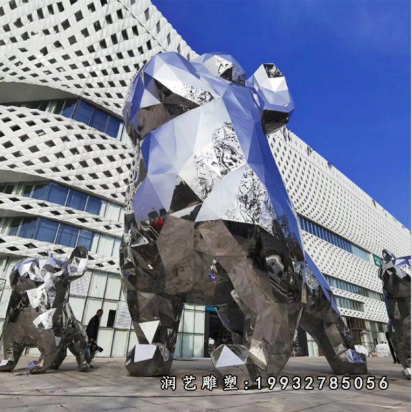 街道不锈钢狗雕塑