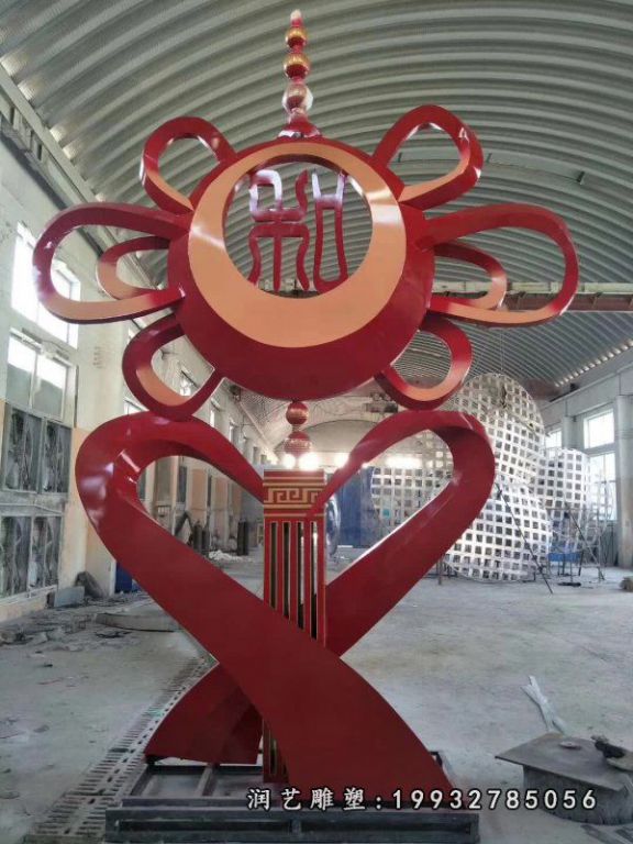 广场不锈钢中国结雕塑