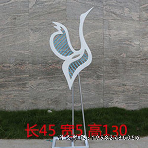 抽象不锈钢仙鹤雕塑