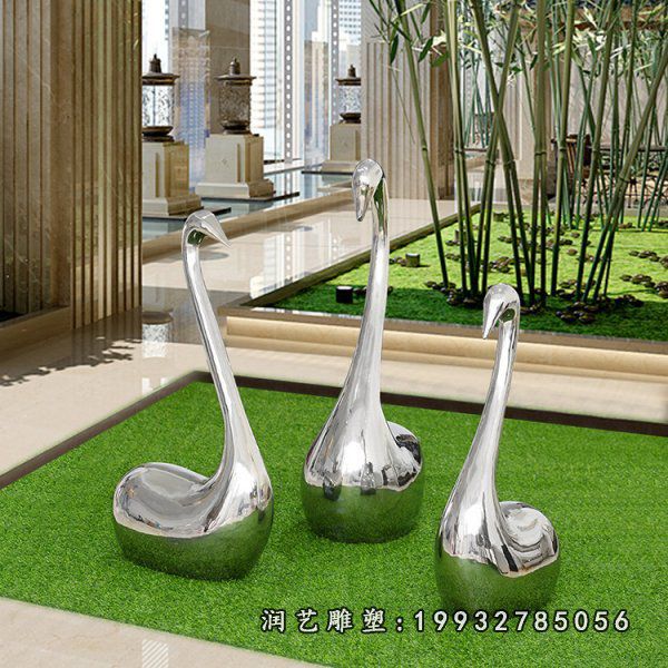 街道不锈钢天鹅雕塑