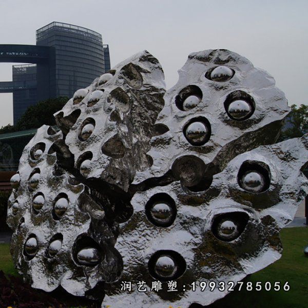 广场不锈钢莲蓬雕塑