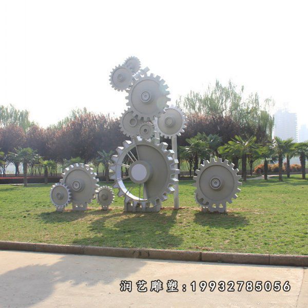 企业不锈钢齿轮雕塑