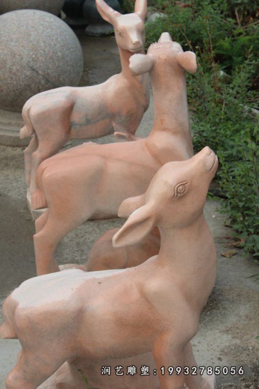 学校鹿动物石雕