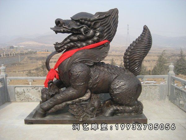 景区麒麟动物铜雕