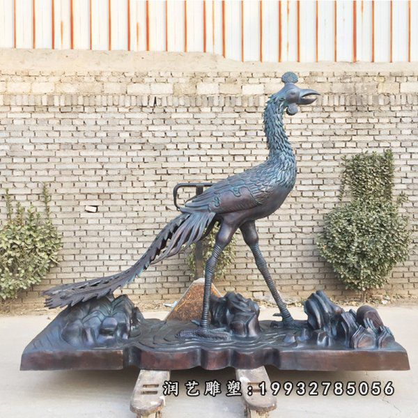 公司凤凰动物铜雕