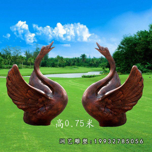 景区天鹅动物铜雕
