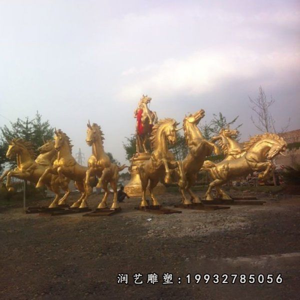 草坪阿波罗战车景观铜雕