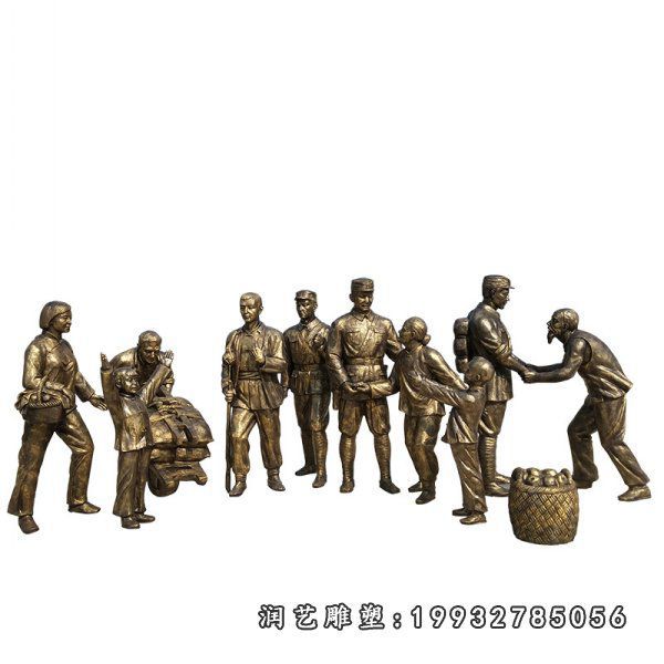 城市红军人物铜雕