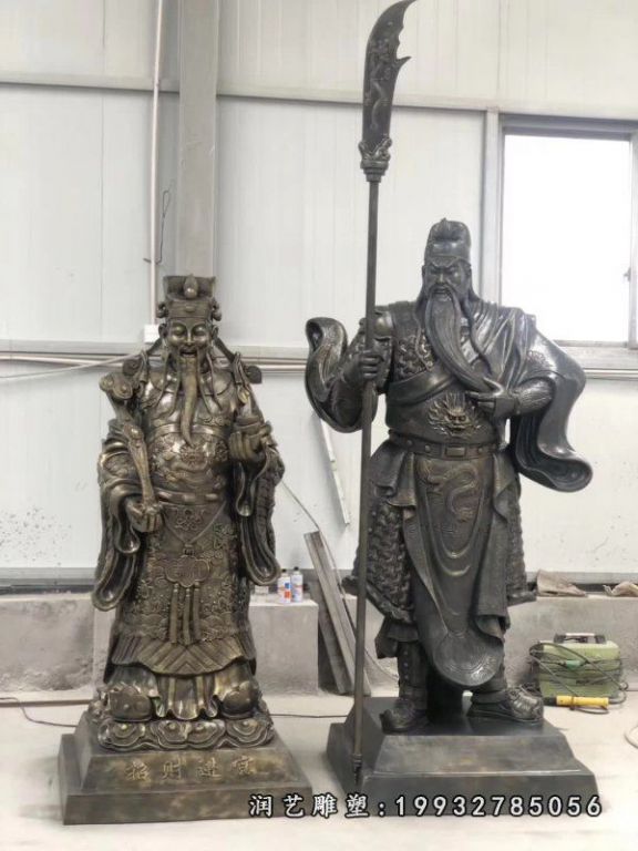 公司关公人物铜雕