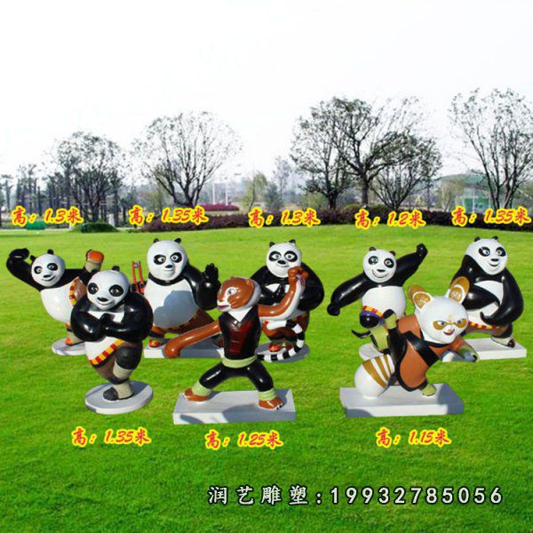 园林玻璃钢功夫熊猫雕塑