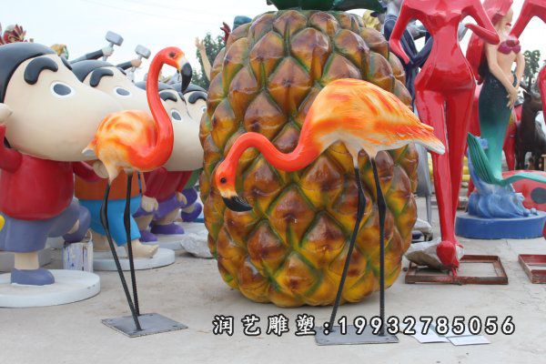 街道玻璃钢火烈鸟雕塑