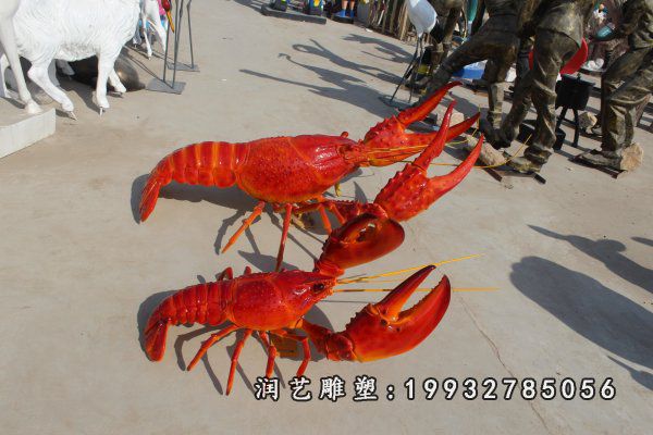 广场玻璃钢龙虾雕塑