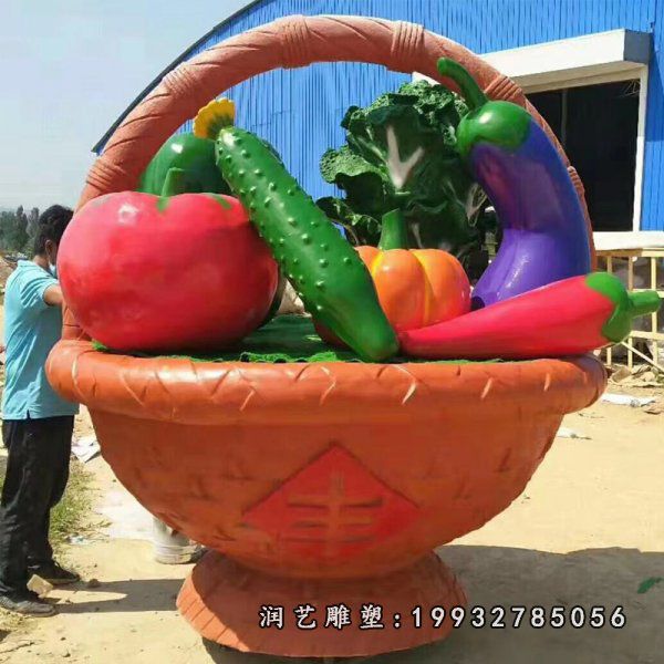 游乐场玻璃钢果篮雕塑