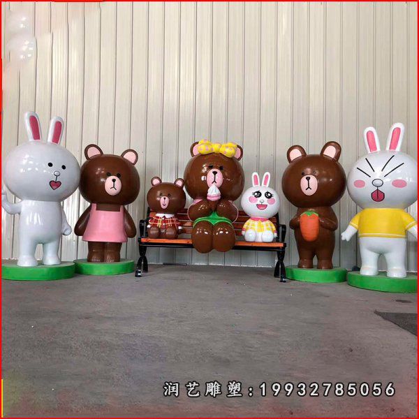 草坪玻璃钢可妮兔雕塑