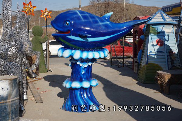 园林玻璃钢鲸鱼动物雕塑