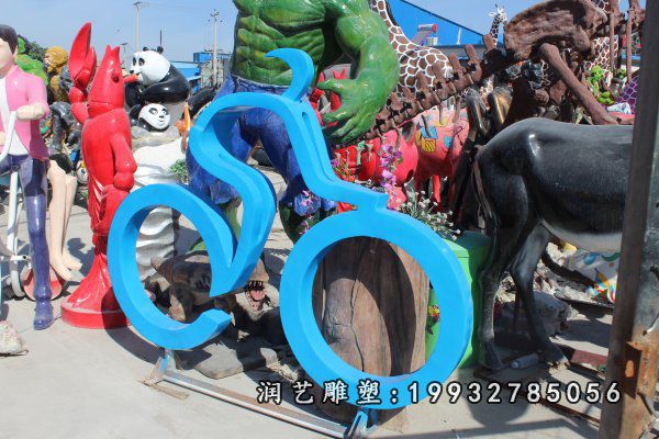 校园不锈钢骑车雕塑