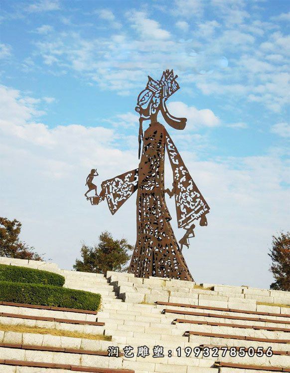 校园不锈钢皮影戏雕塑