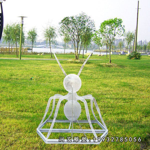 街道不锈钢蚂蚁动物雕塑