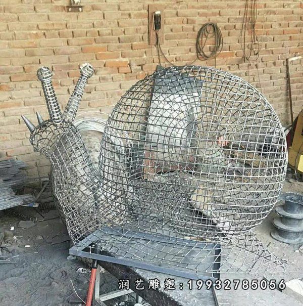 景区不锈钢蜗牛动物雕塑