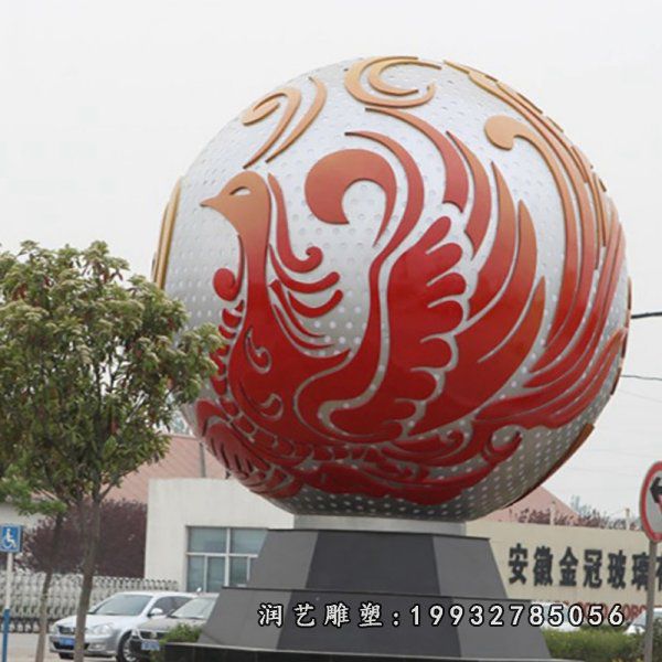 草坪不锈钢凤凰雕塑