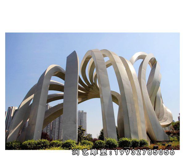 酒店不锈钢拱门雕塑